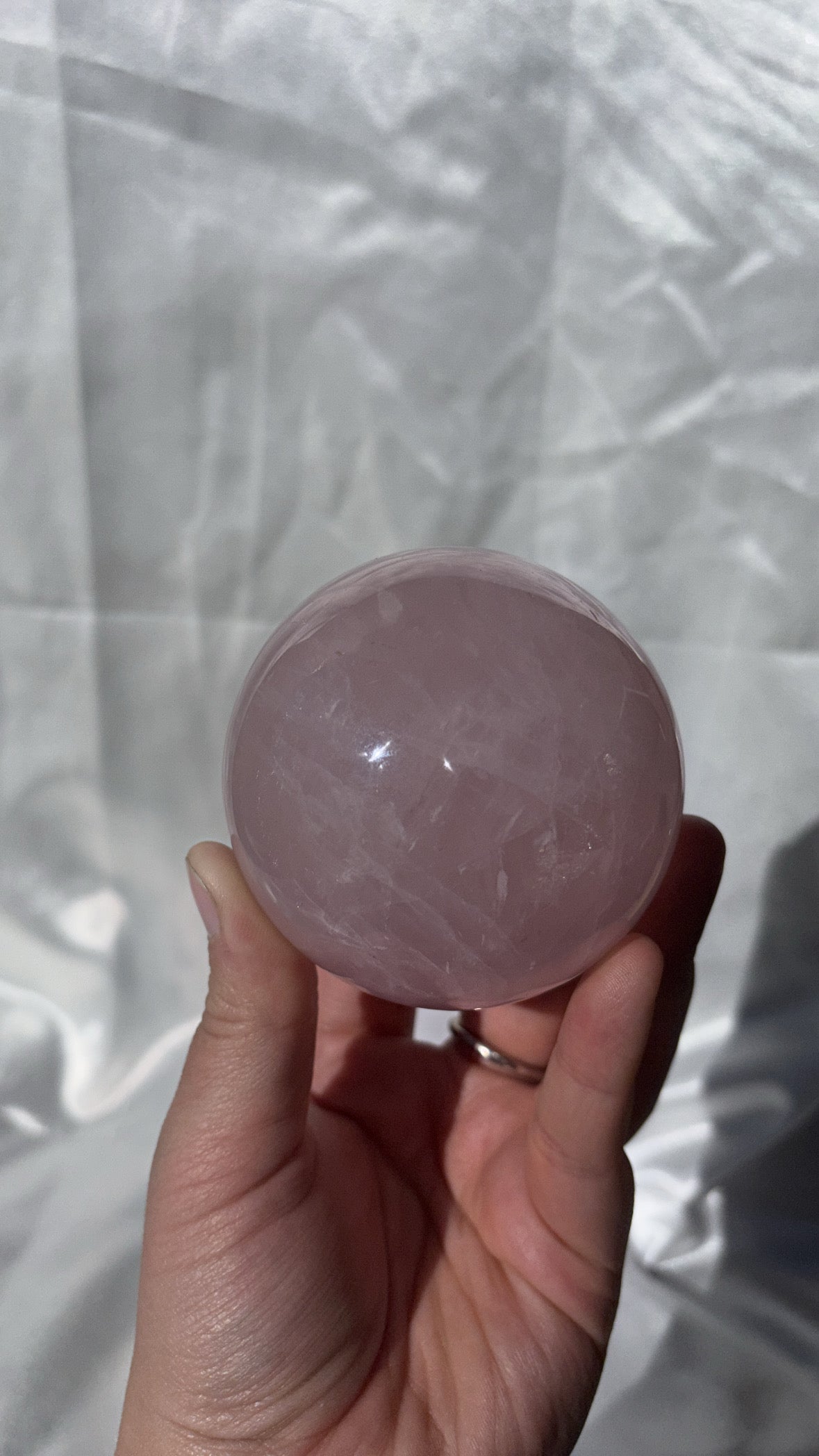 Rose Quartz Sphere From Madagascar With Star