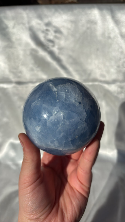 Blue Calcite Sphere 807g