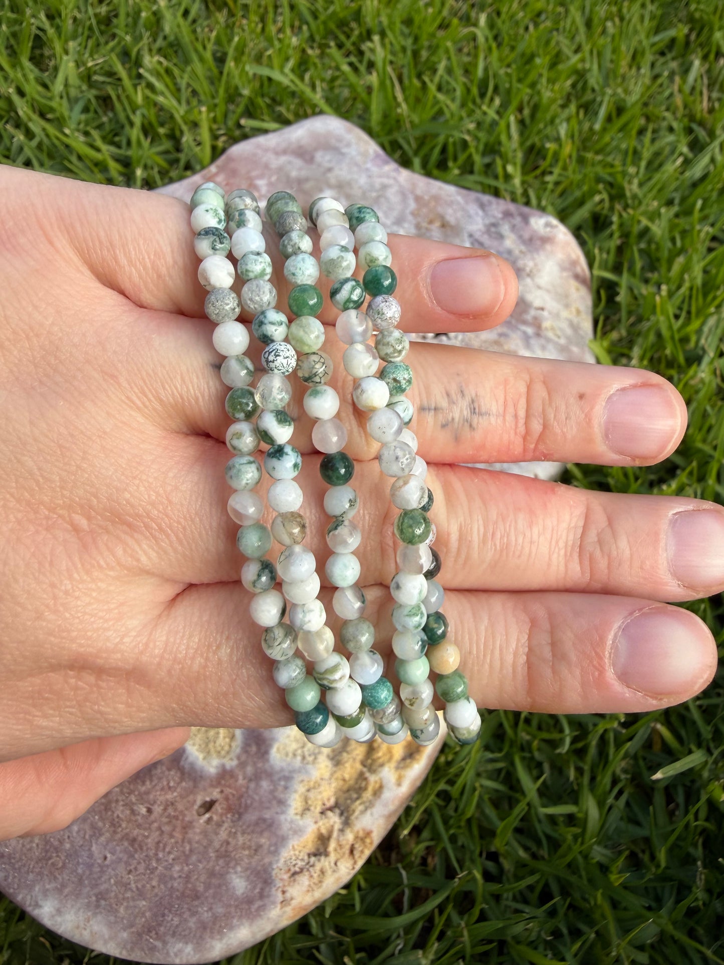 Moss Agate 4MM Bracelets