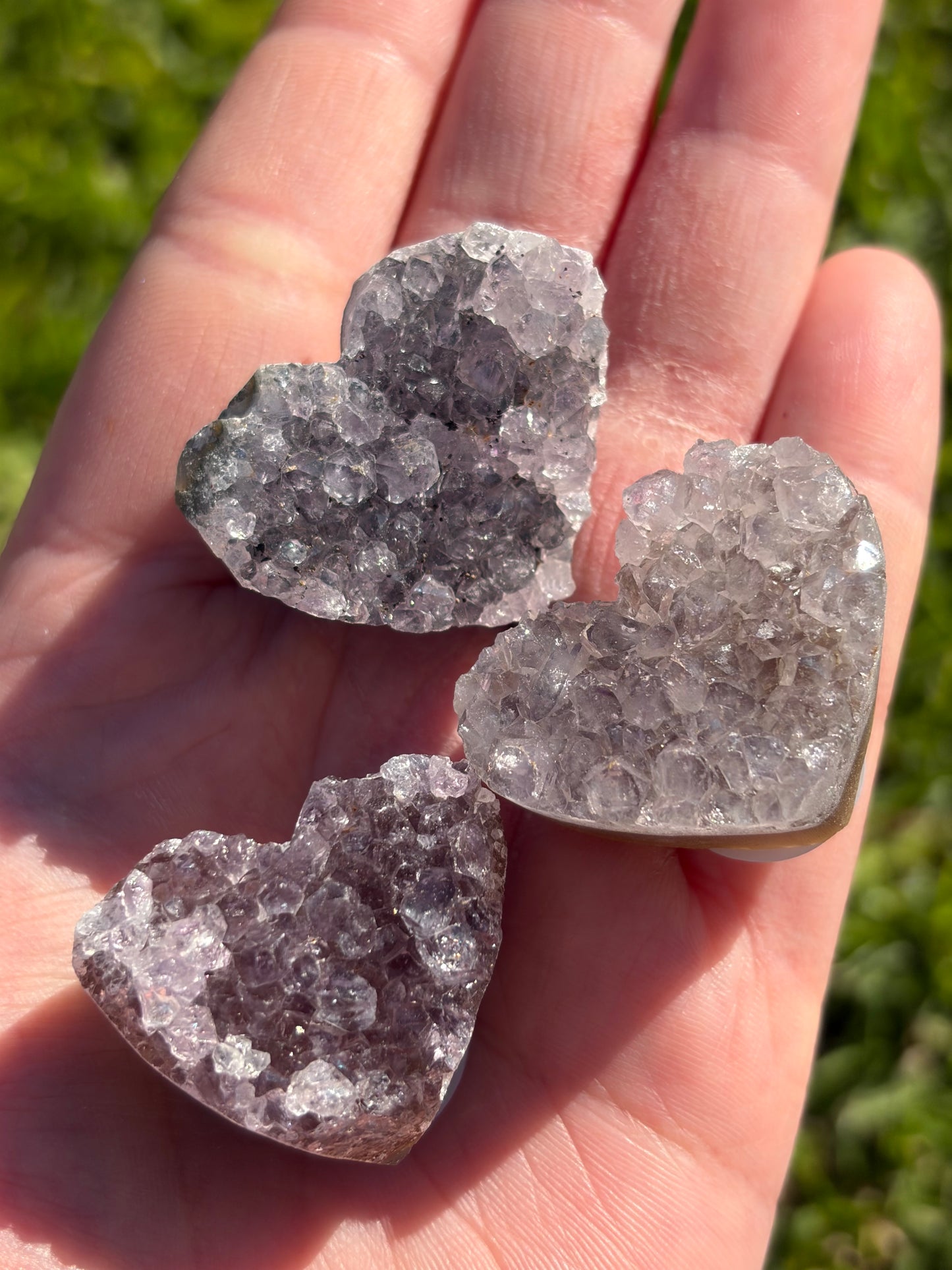 Amethyst Cluster Hearts