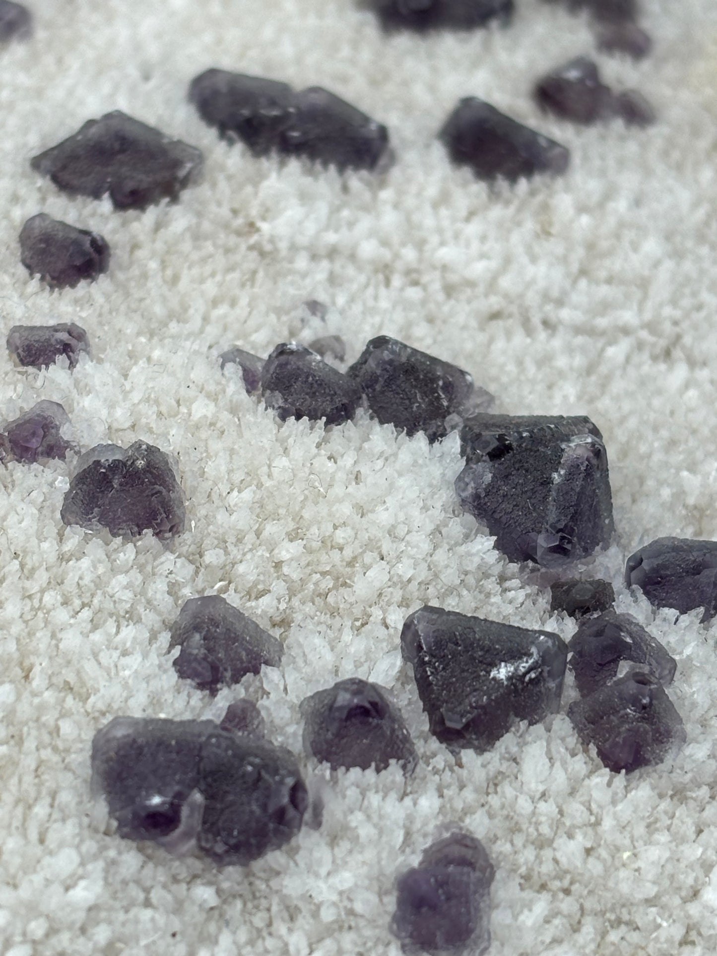 Purple Fluorite On Aragonite Specimen