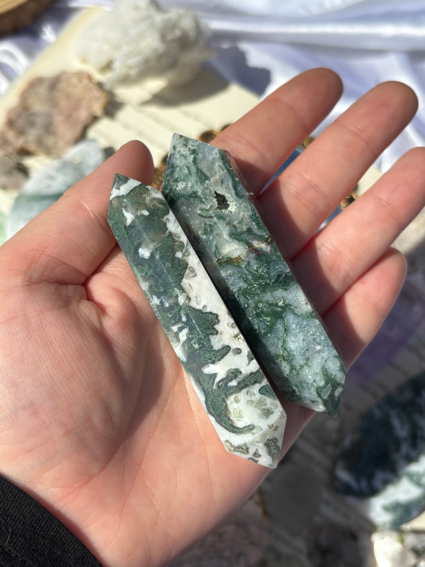 Moss Agate DT Points