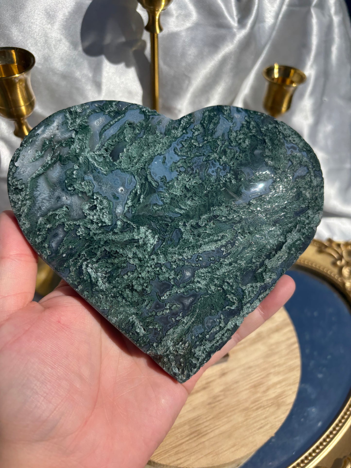 Moss Agate Heart