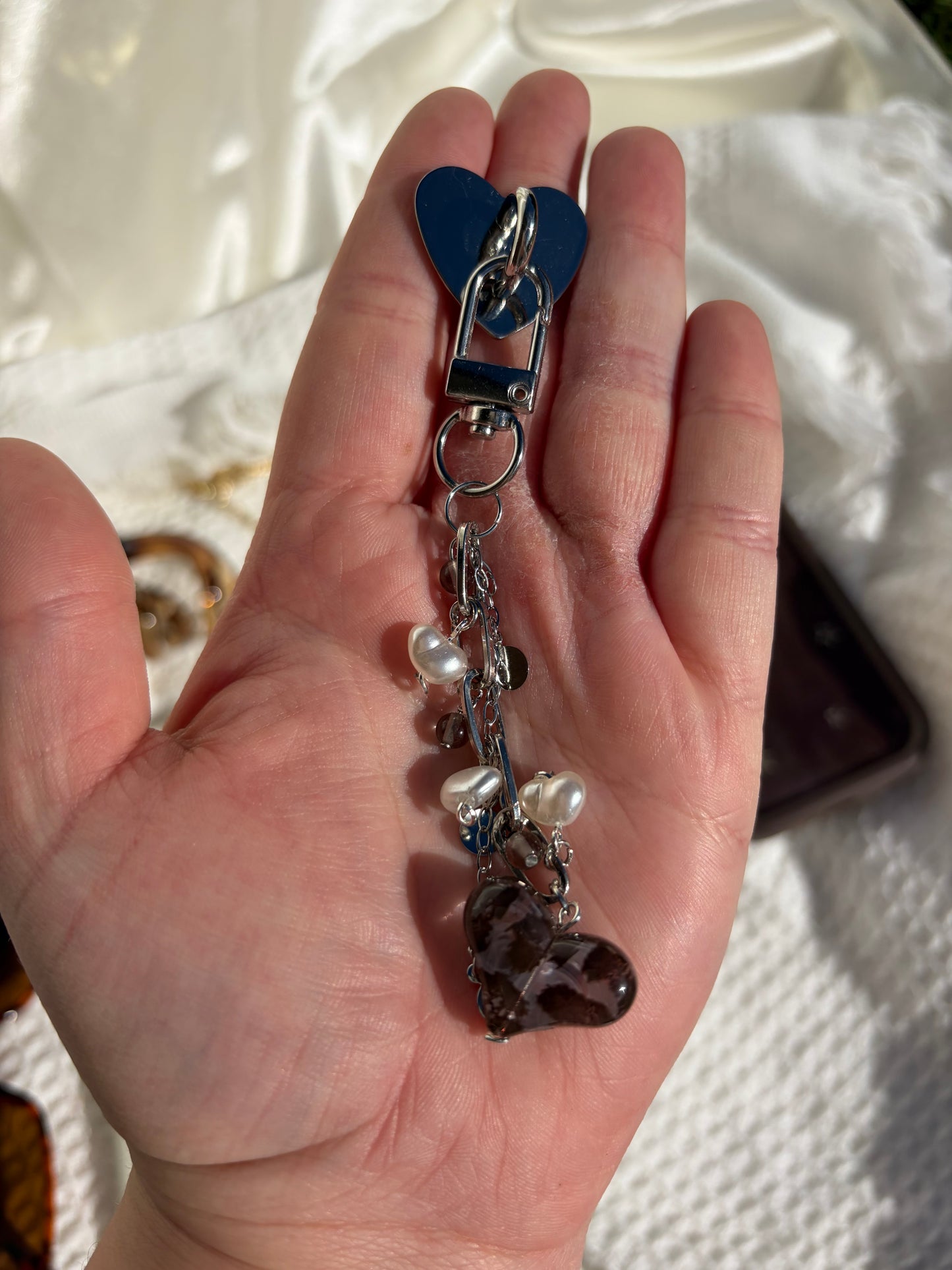 Sliver Charm Accessory With Smokey Quartz (SHAYLA)