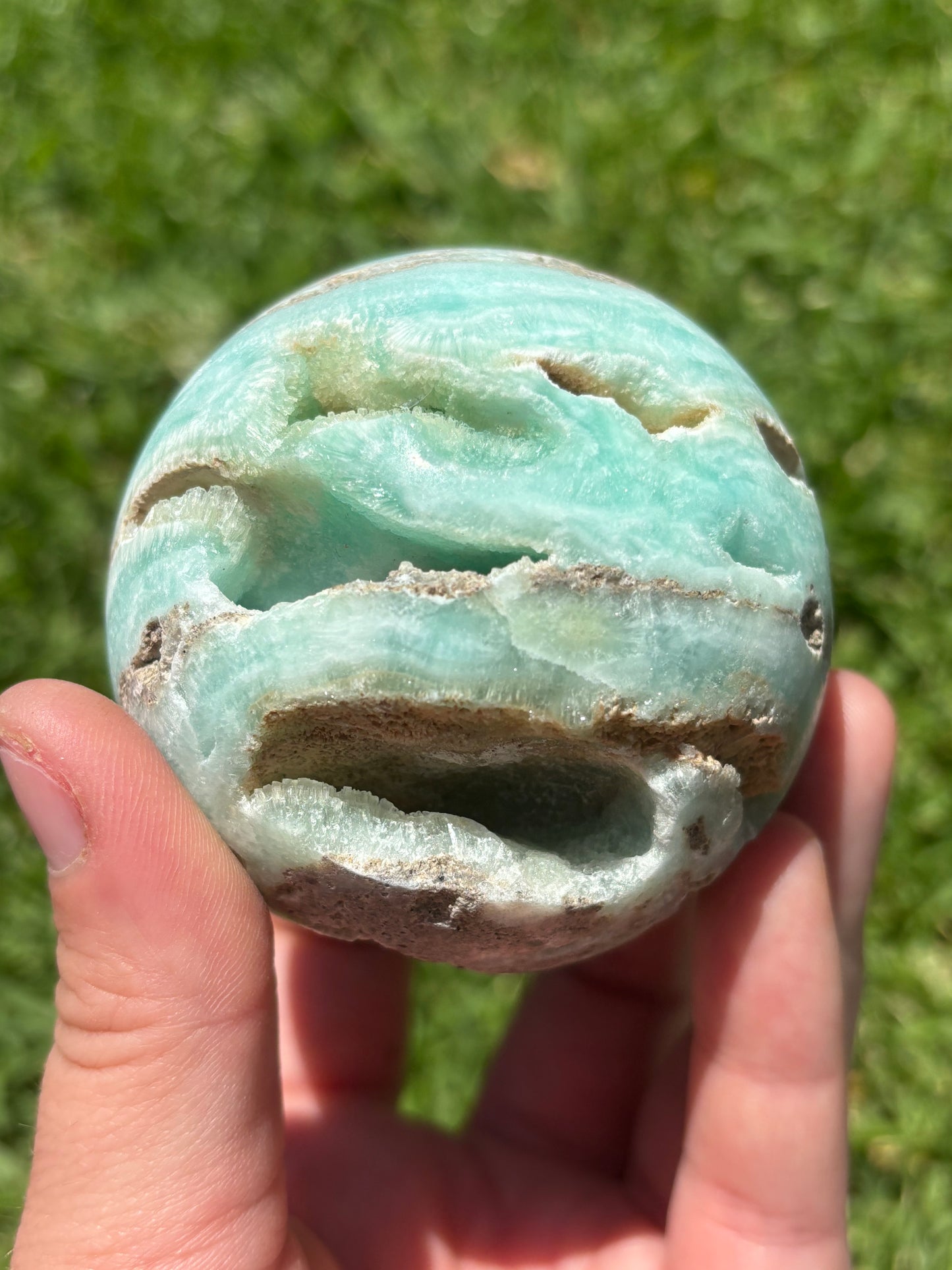 Blue Aragonite Sphere