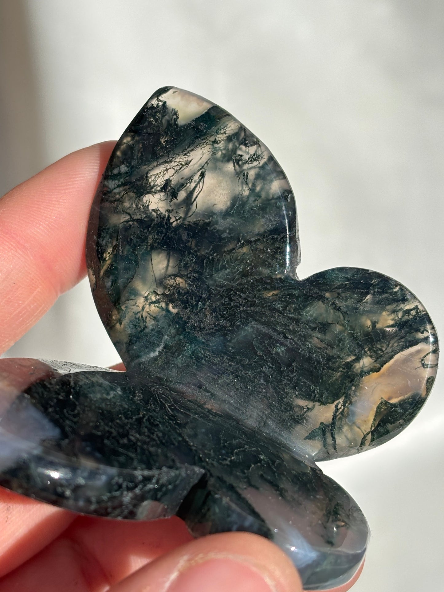 Moss Agate 3D Butterfly