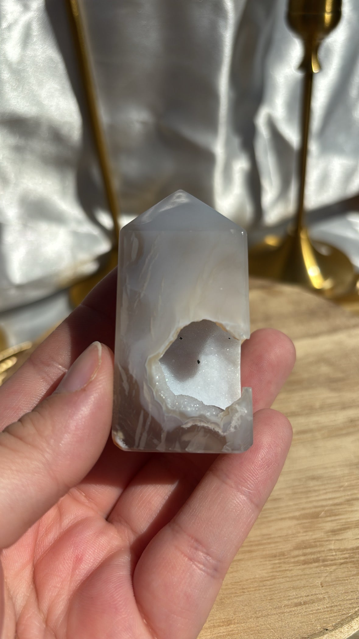 Druzy Agate Point (Has Chip On Back)