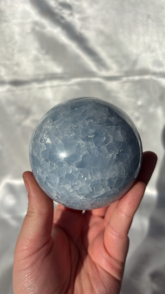Blue Calcite Sphere 643g