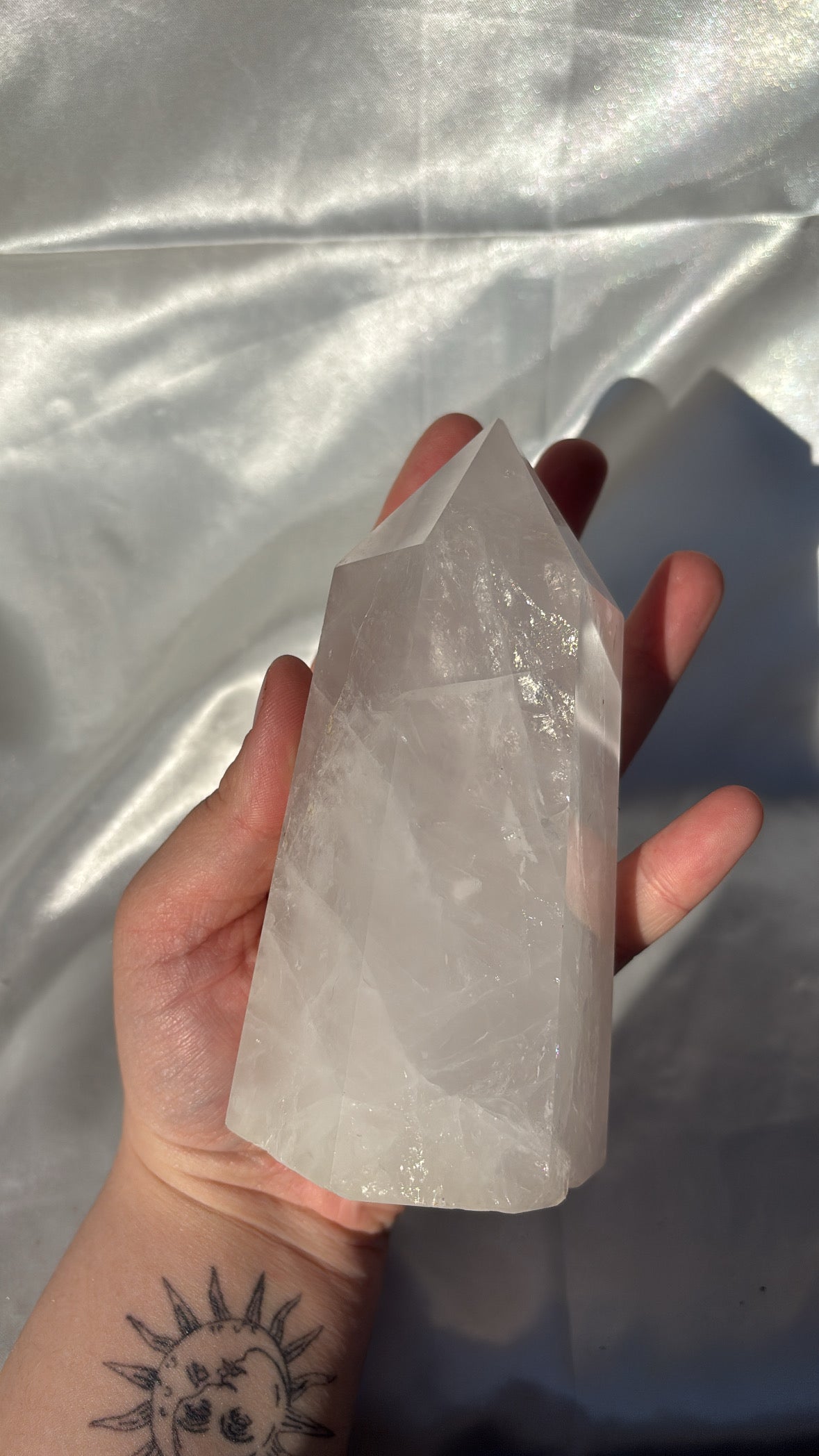 Milky Quartz Tower ( has little chips )