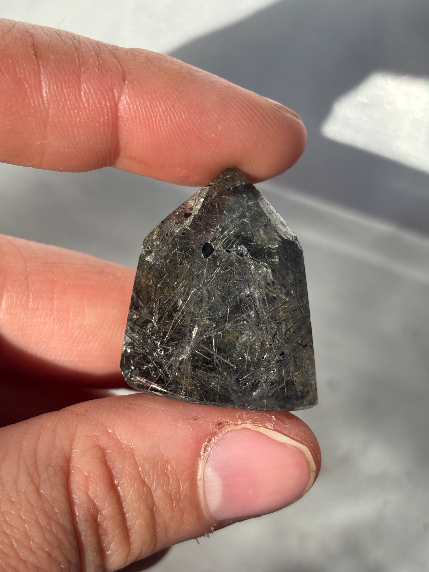 Included Quartz Point Filled With Rutile