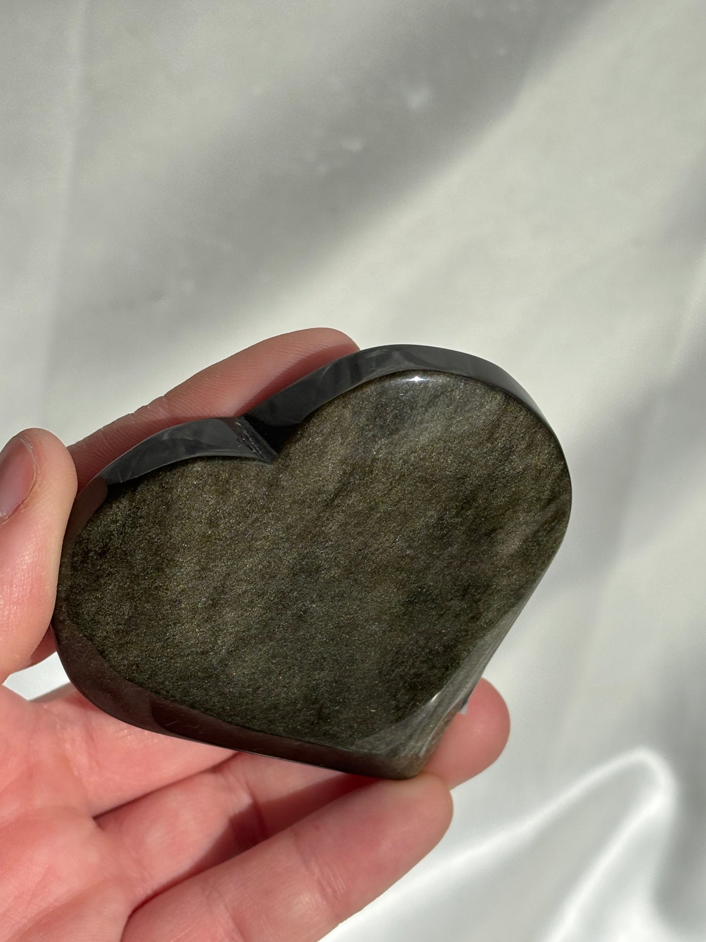 Gold Sheen Obsidian Heart