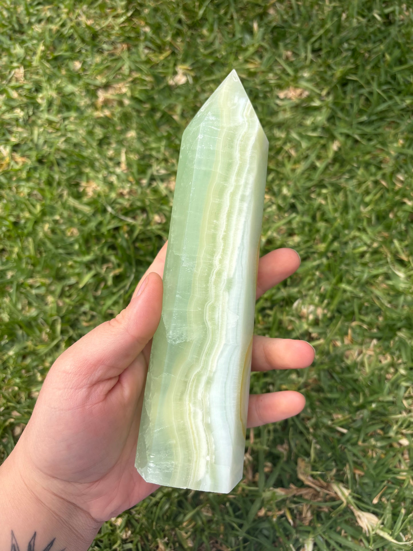 Pistachio Calcite Tower