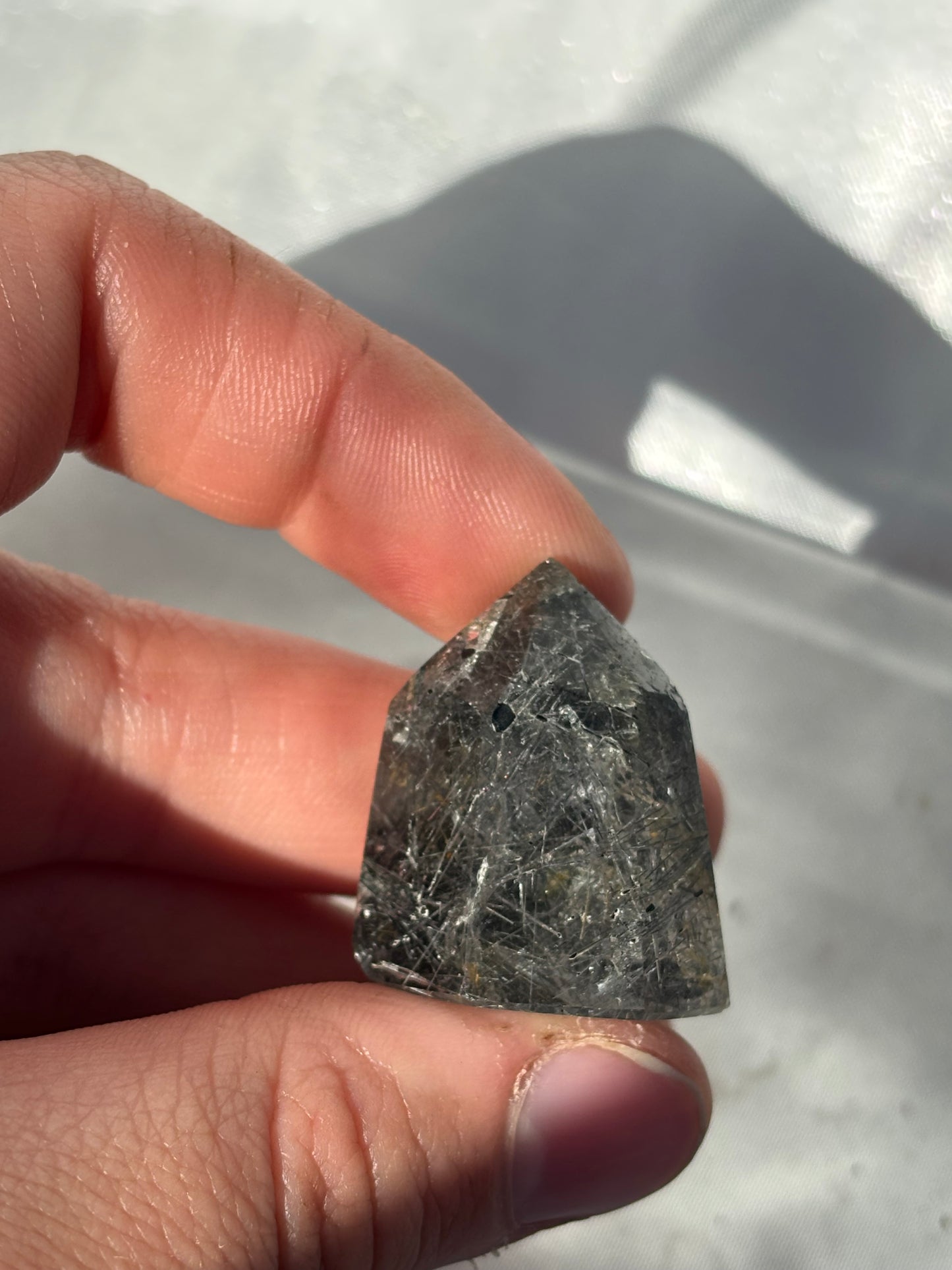 Included Quartz Point Filled With Rutile