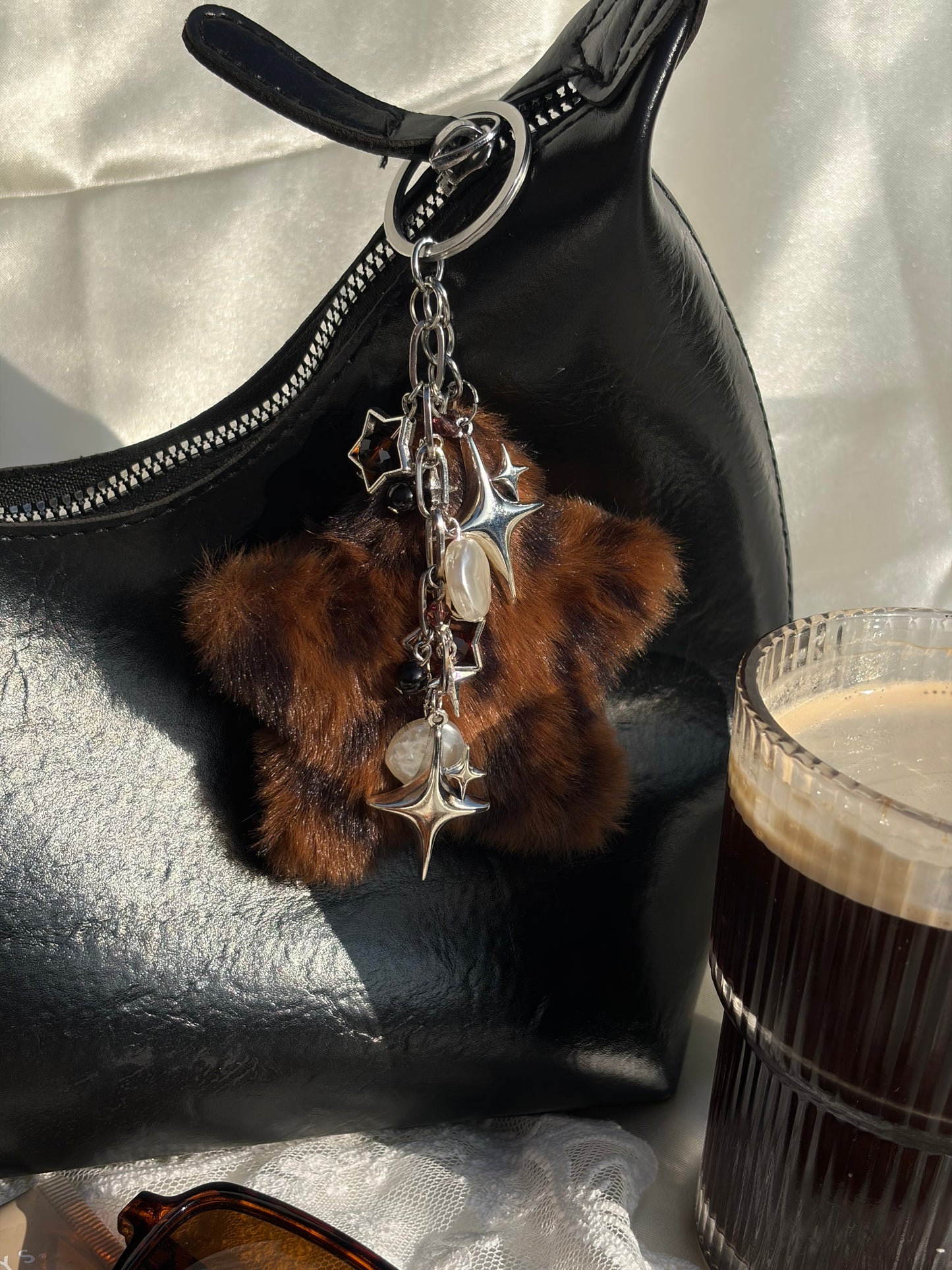 Sliver Plush Bag Charm