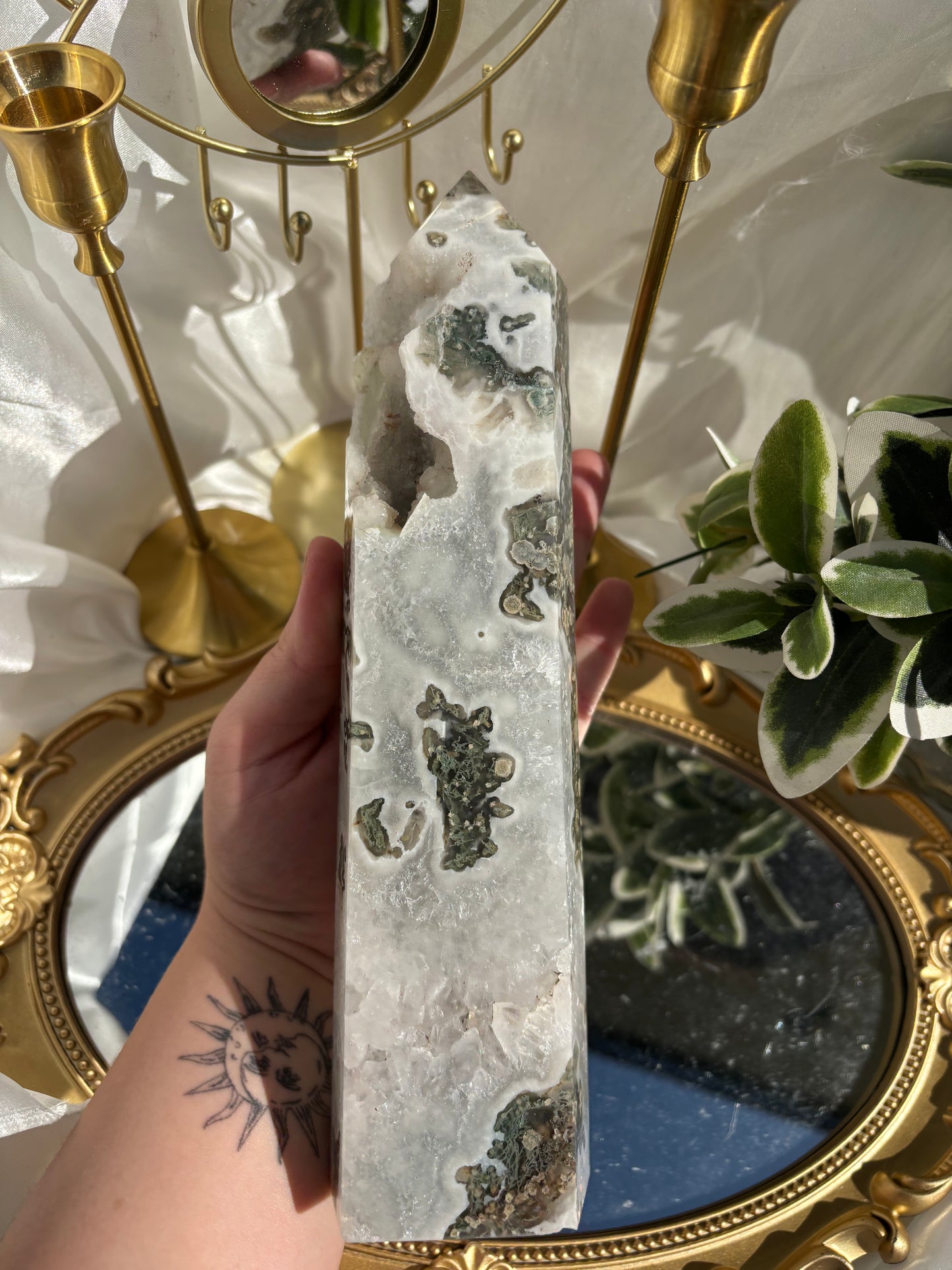 Moss Agate Statement Tower