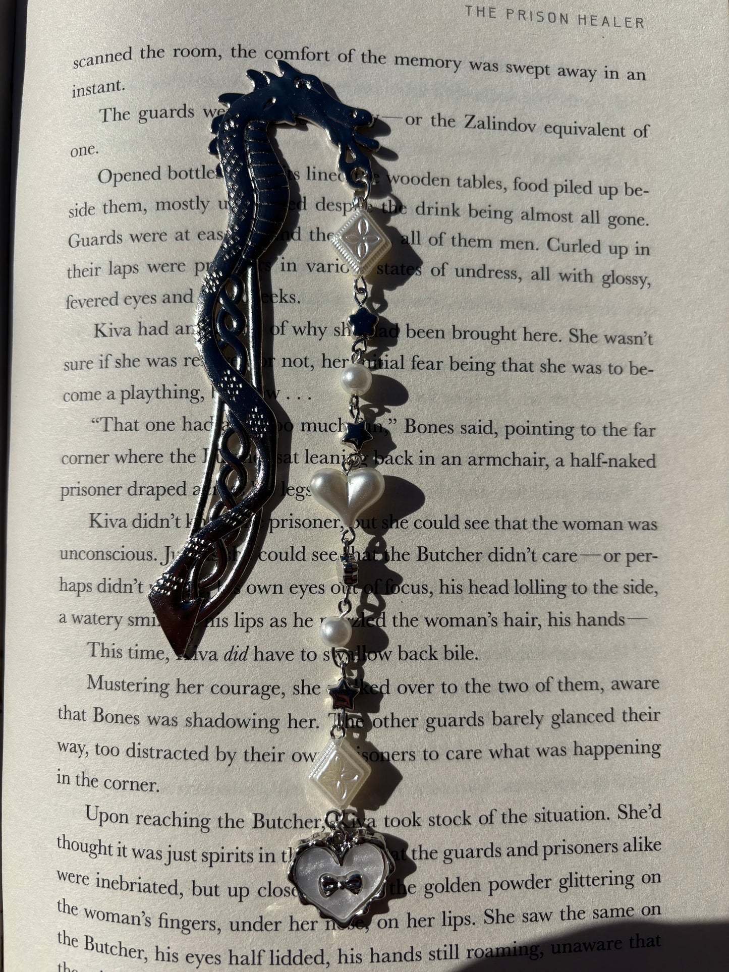 Sliver Dragon Handmade Bookmark (ELARA)