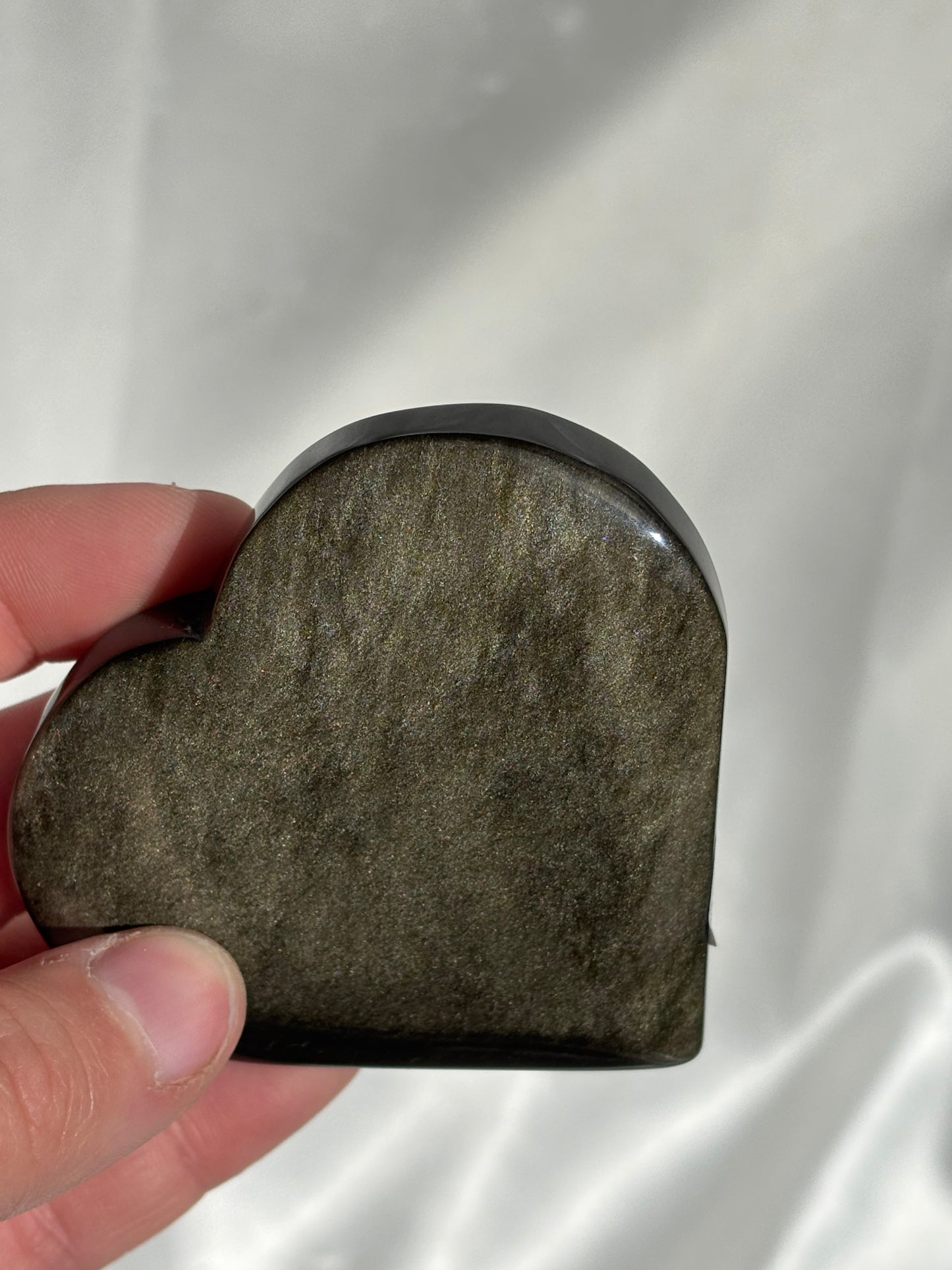 Gold Sheen Obsidian Heart