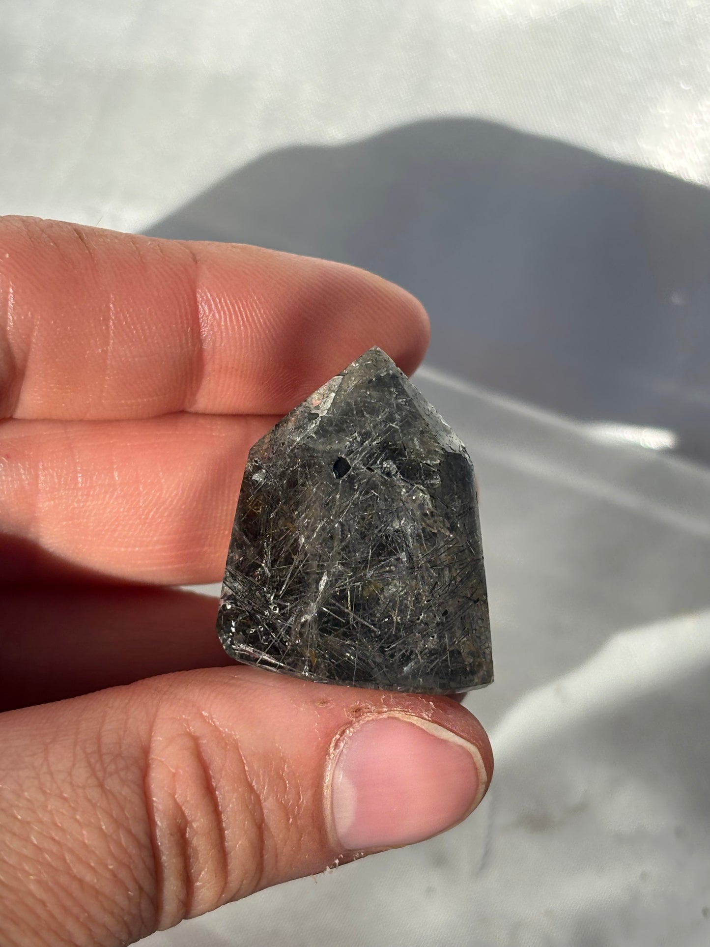 Included Quartz Point Filled With Rutile