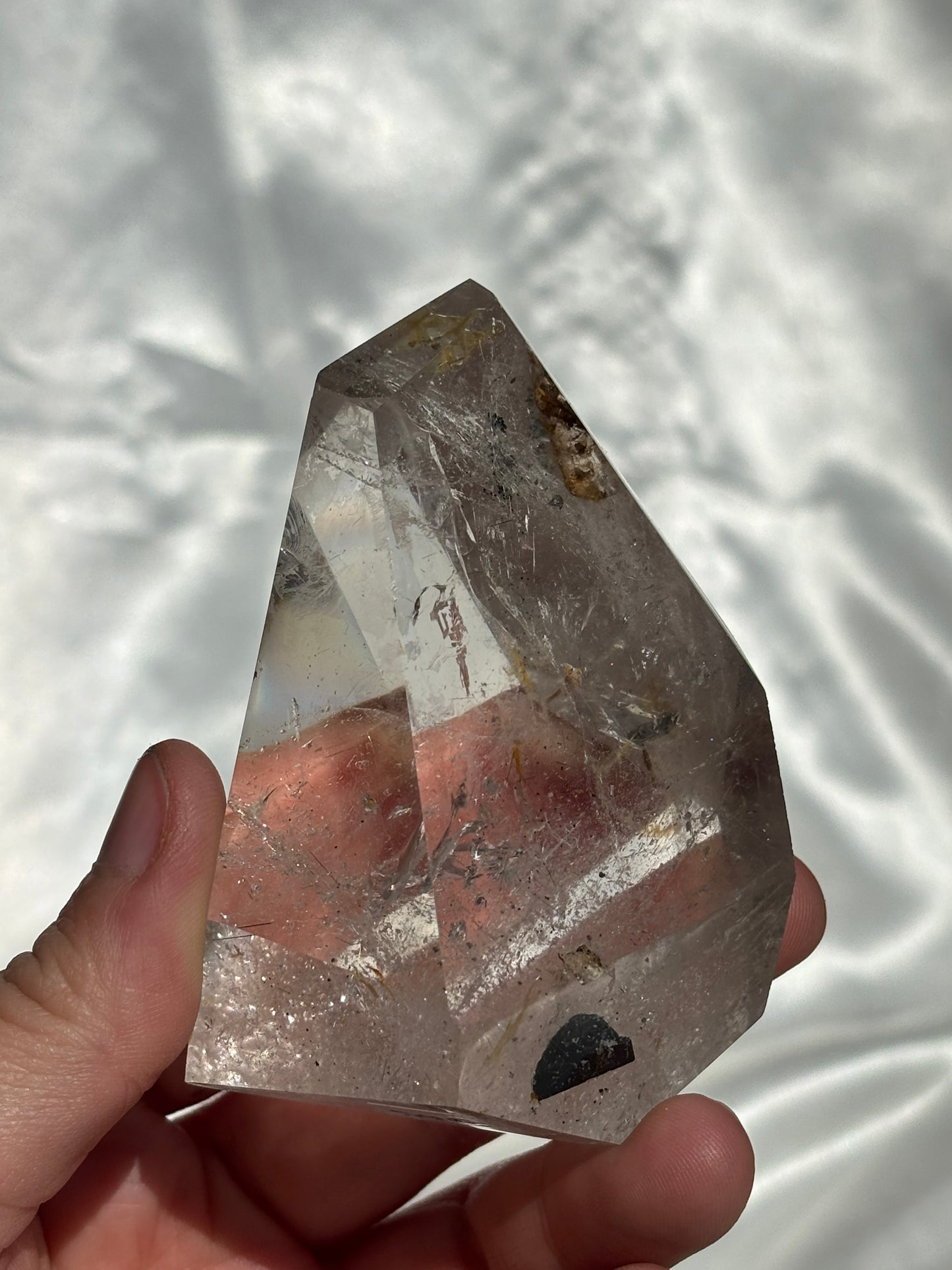 Included Quartz Freeform With Golden Healer And Black Tourmaline Inclusions