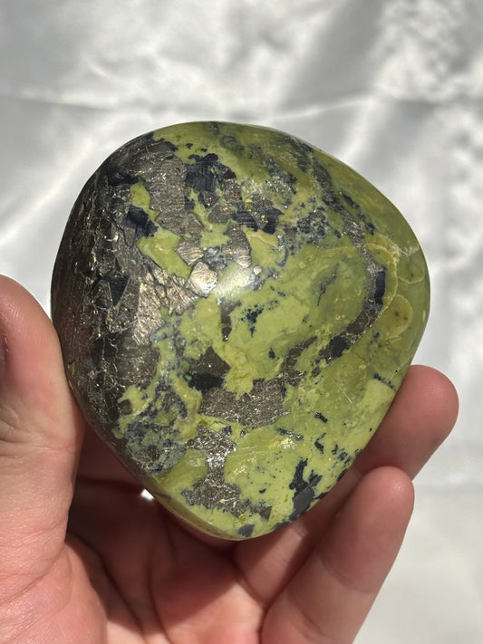 Serpentine With Pyrite Freeform