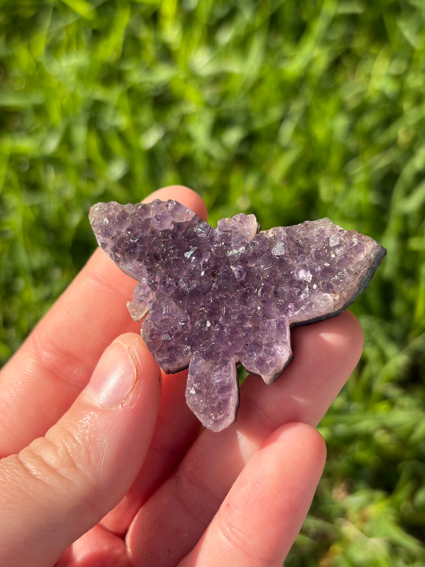 Amethyst Cluster Butterfly Carving