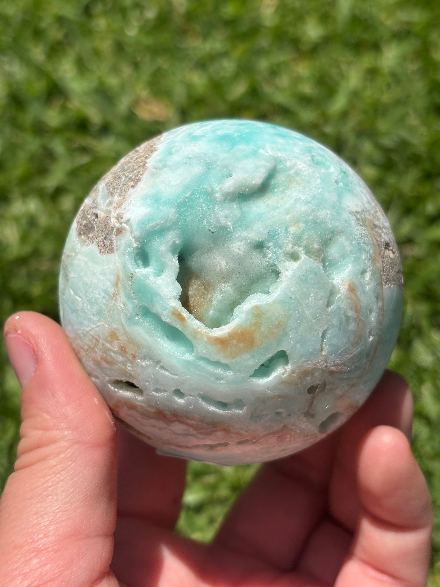 Blue Aragonite Sphere