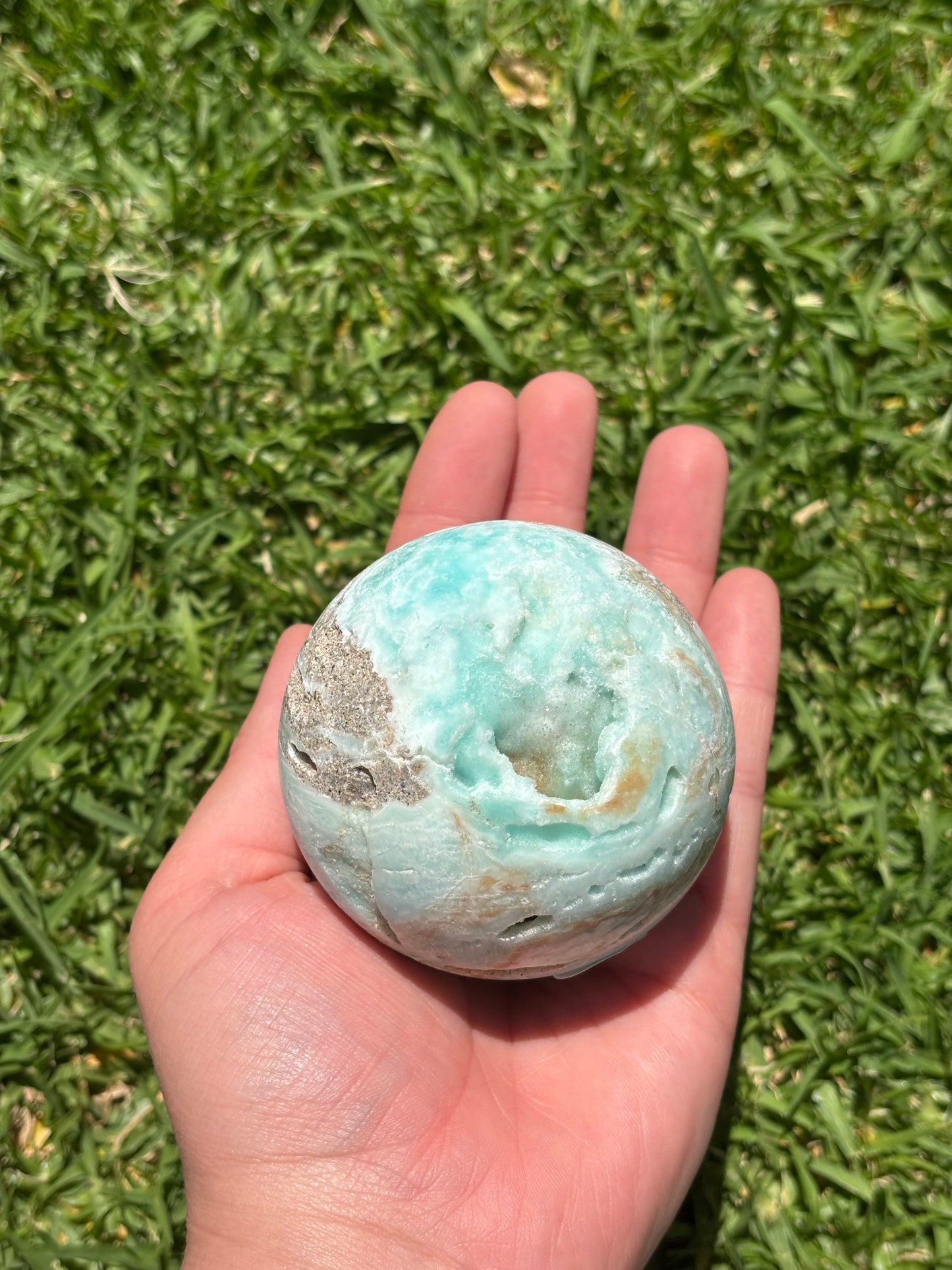 Blue Aragonite Sphere