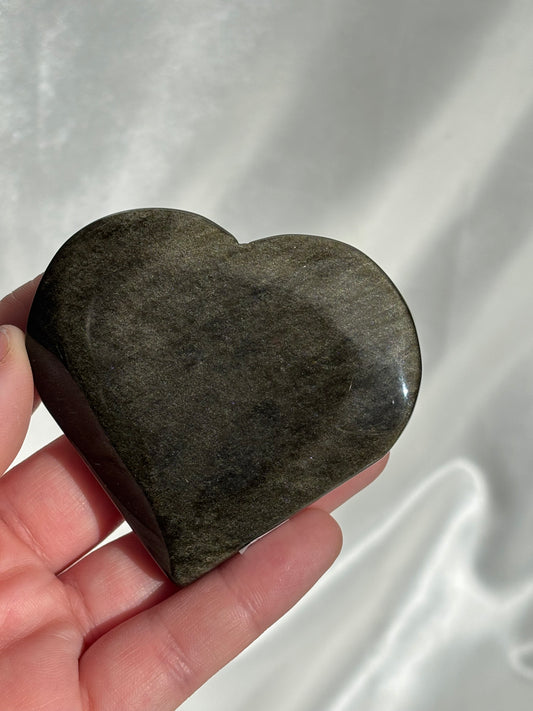 Gold Sheen Obsidian Heart