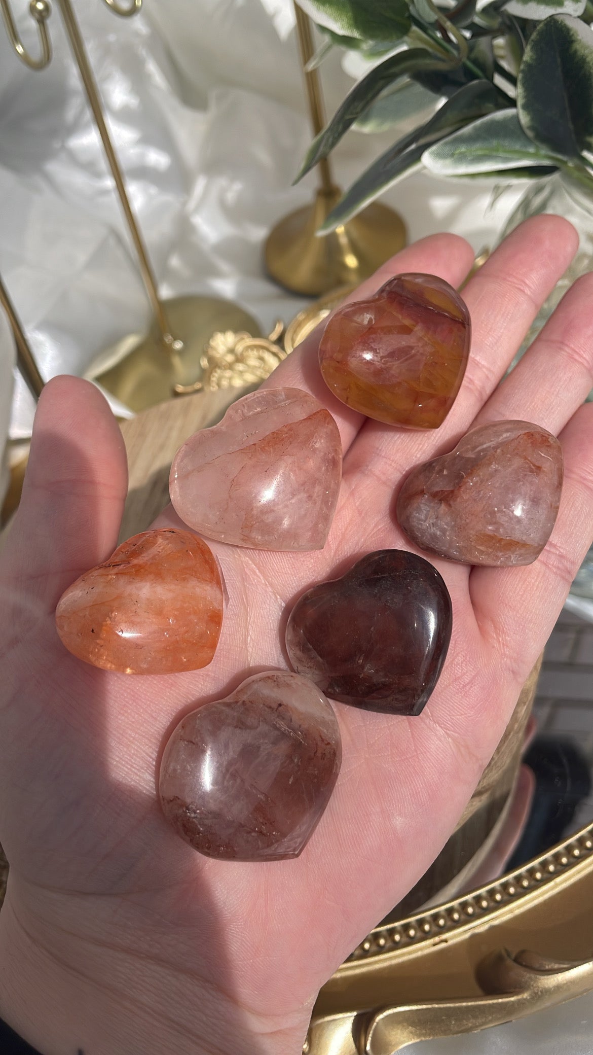 Fire Quartz Mini Hearts