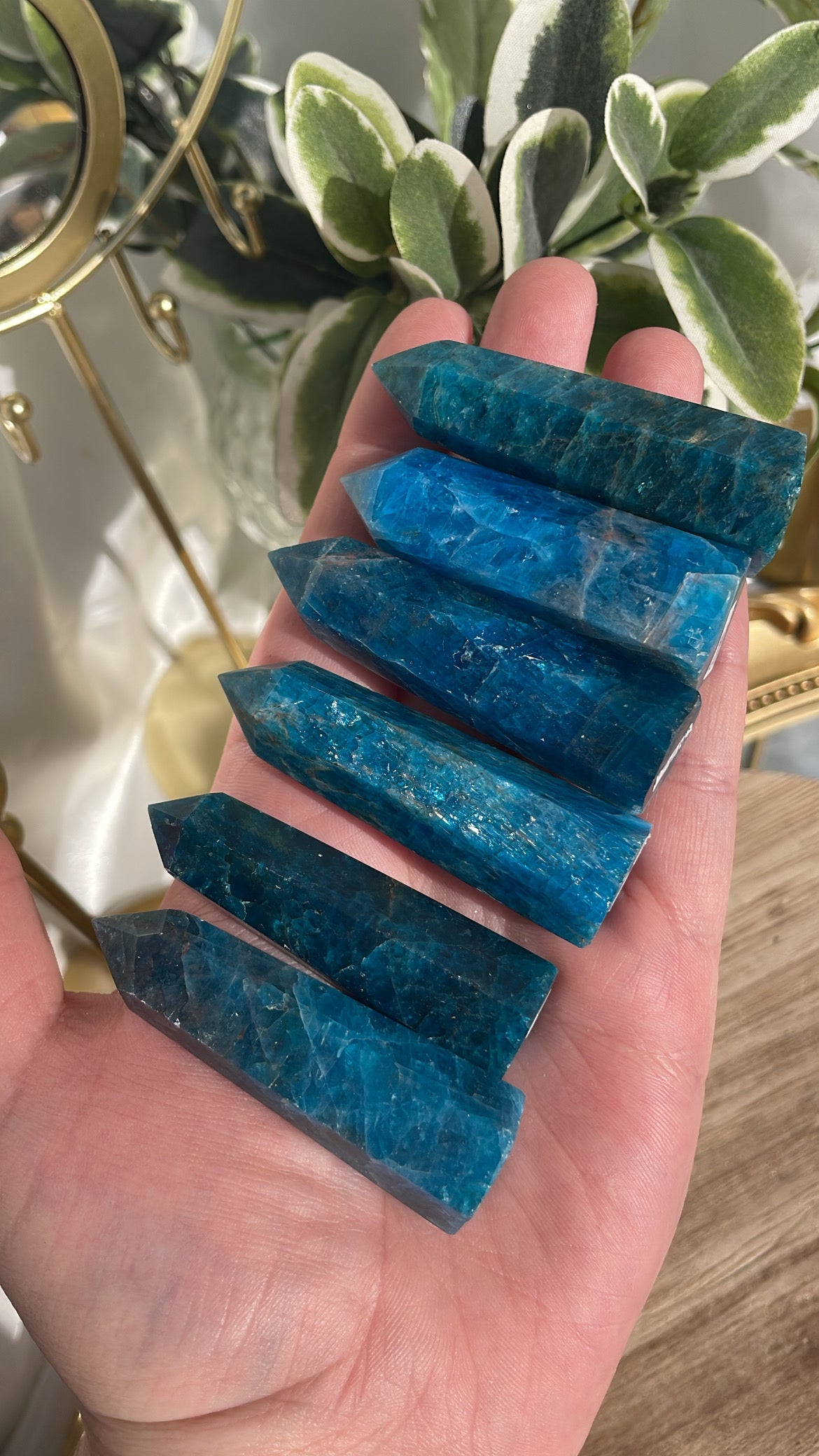 Blue Apatite Points