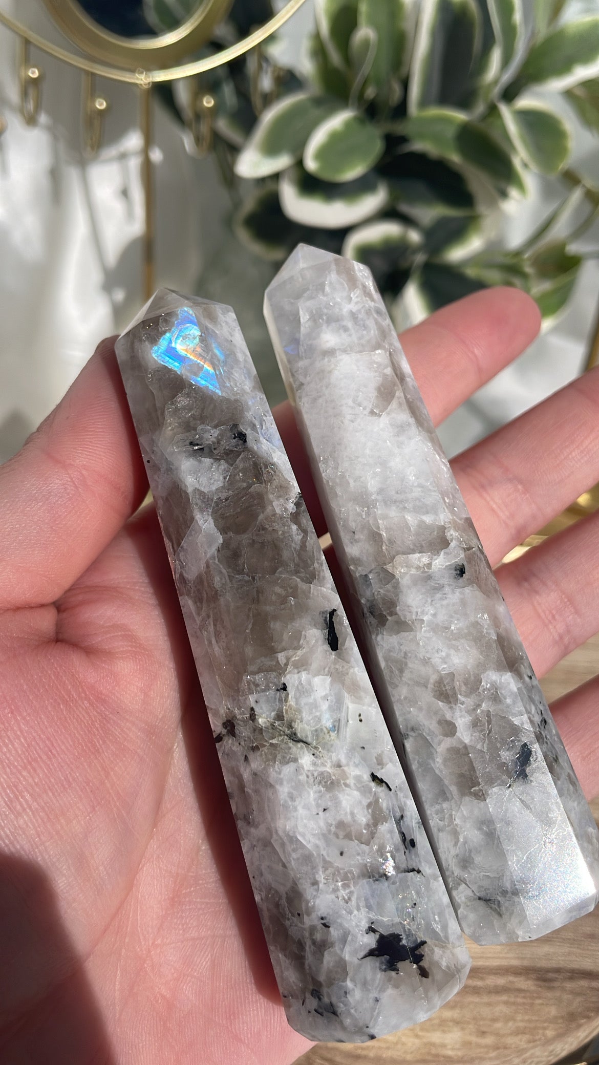 Rainbow Moonstone Points