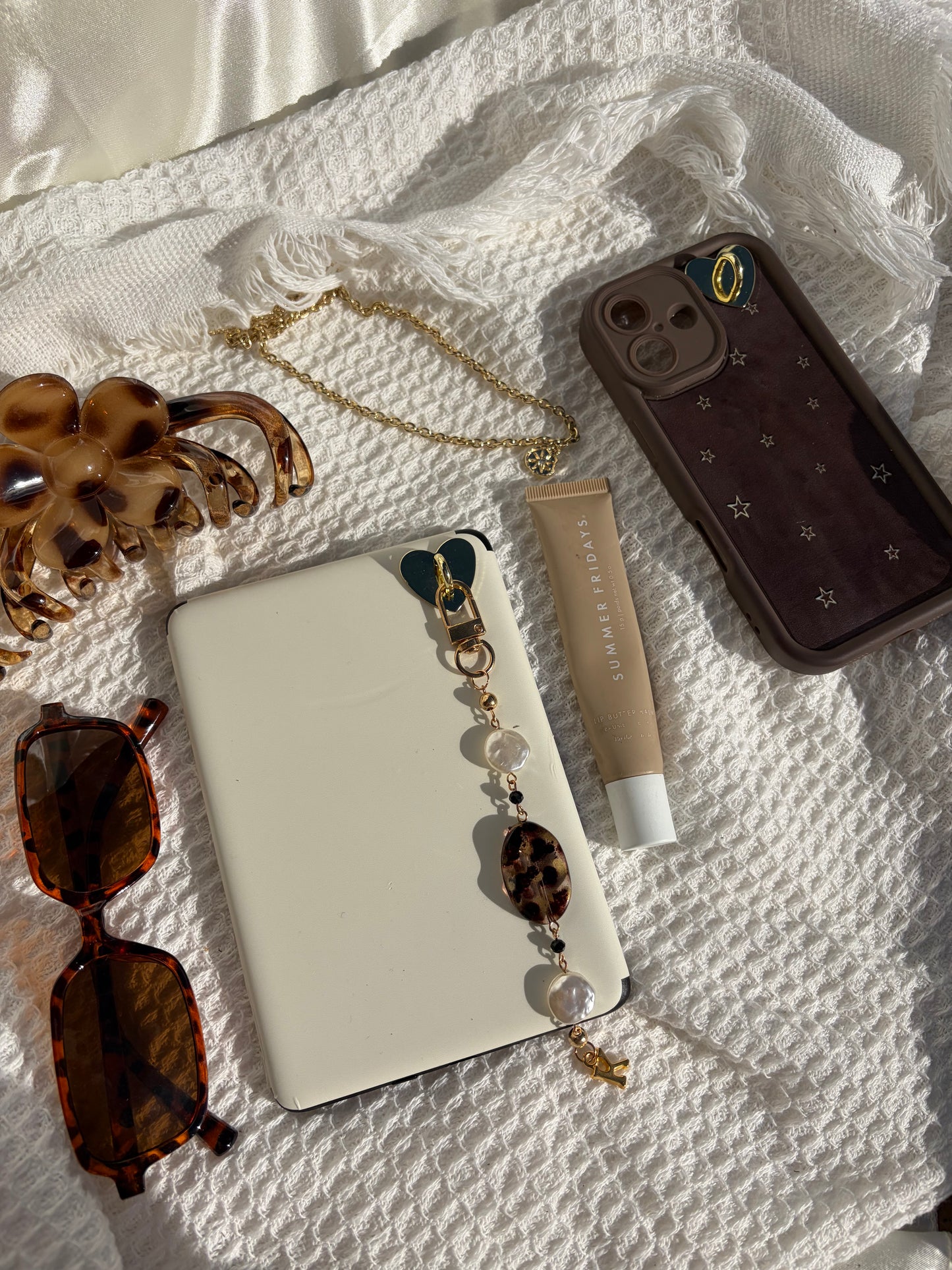 Gold Charm Accessory With Letter Charm (ZARA)