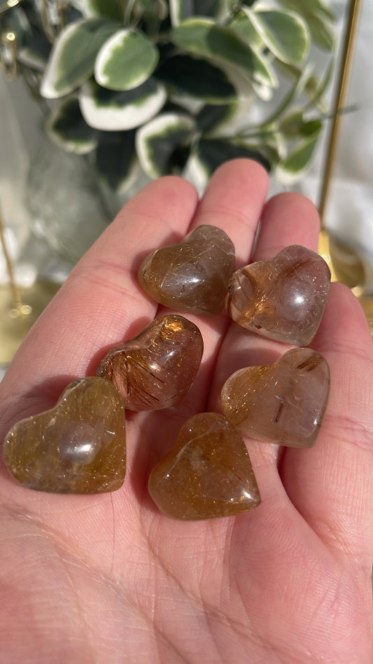 Gold Rutile Hearts