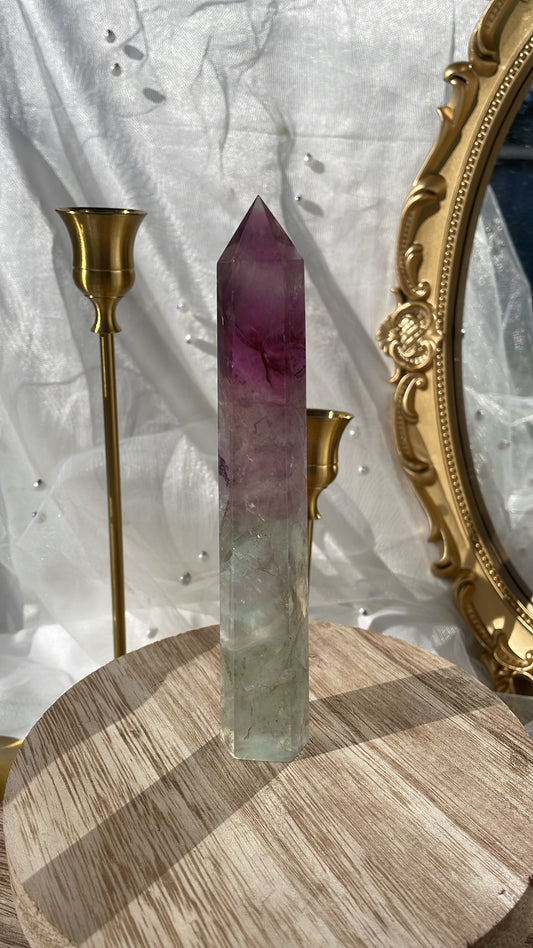 Fluorite Tower With Dendrites