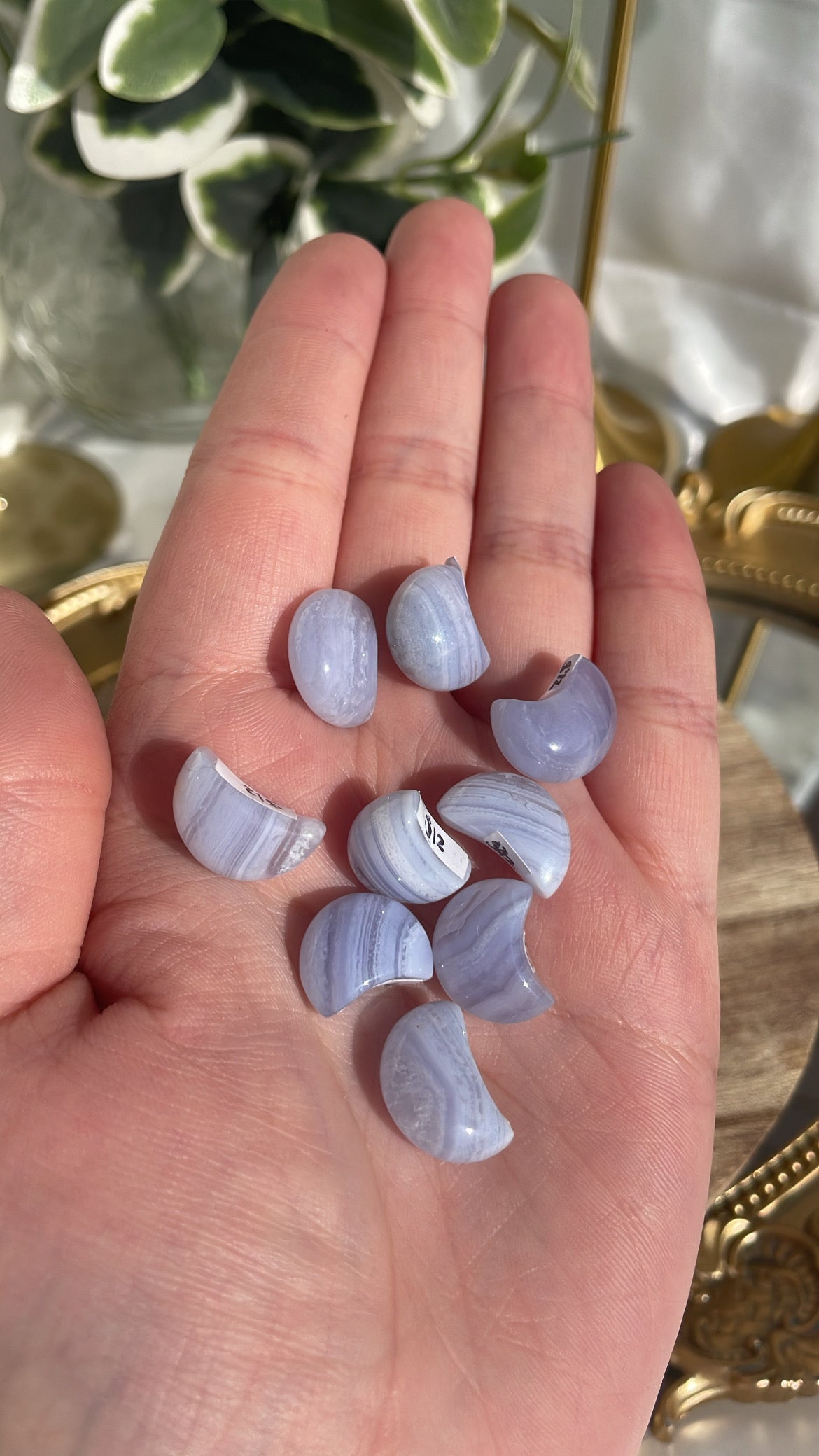 Blue Lace Agate Mini Moons