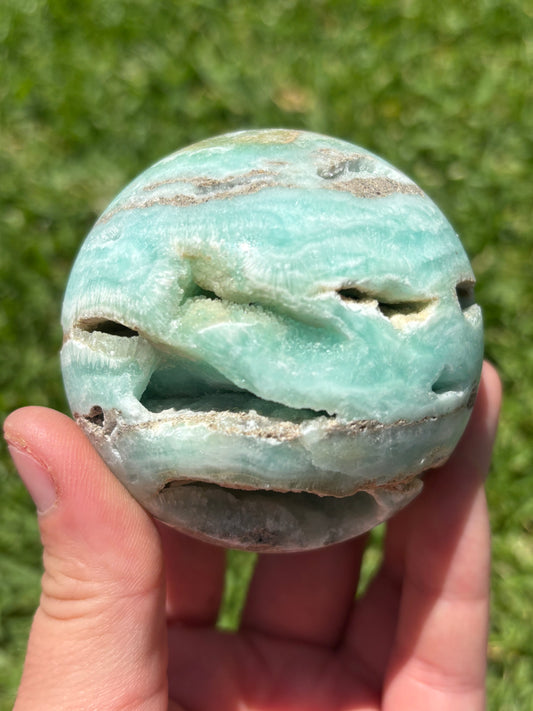 Blue Aragonite Sphere