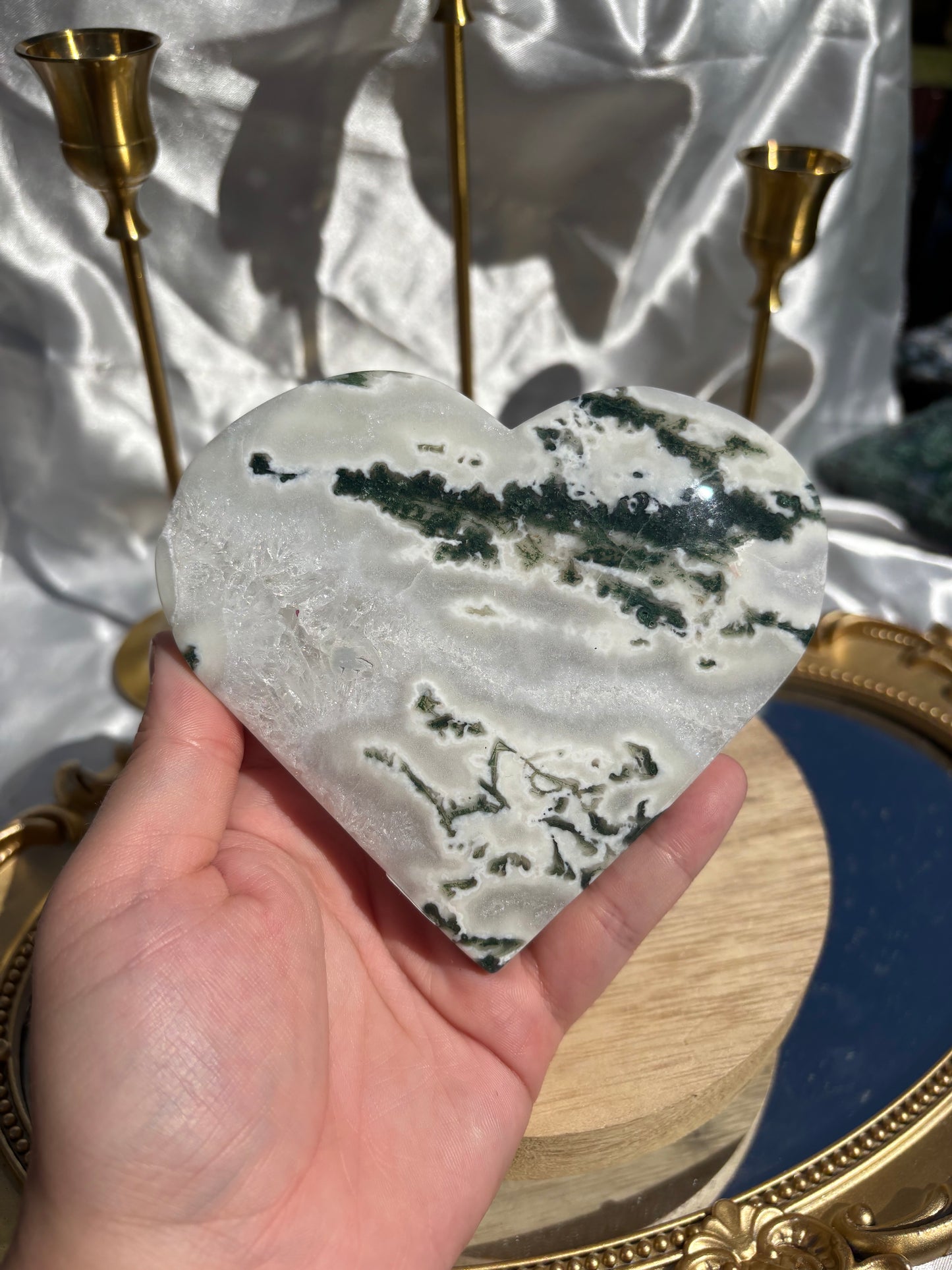 Moss Agate Heart