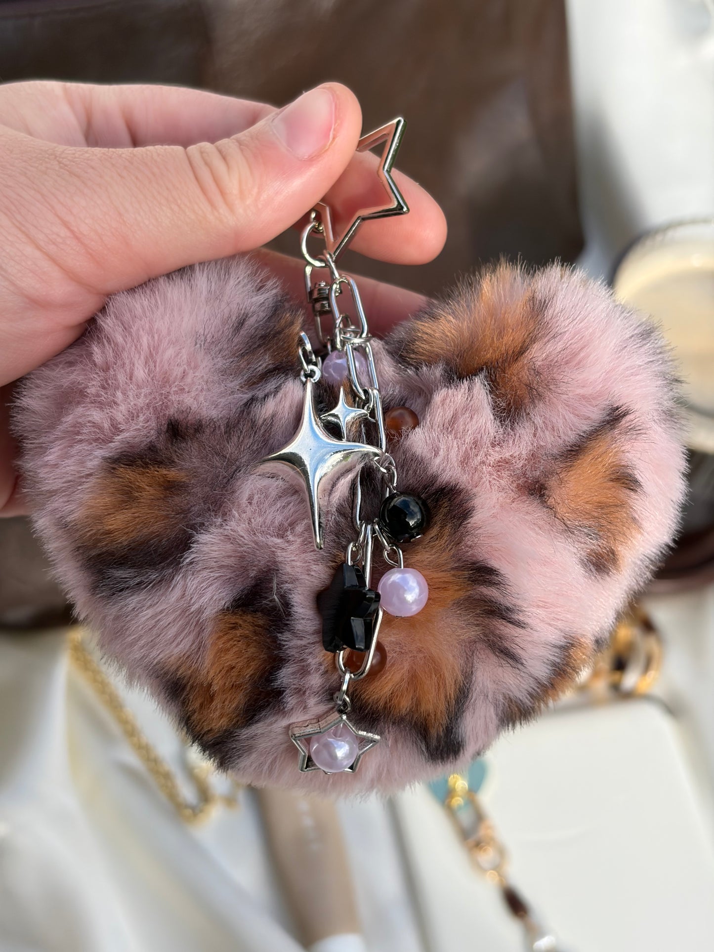Sliver Plush Bag Charm