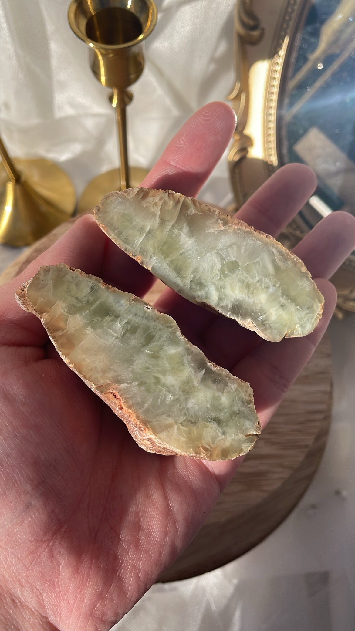 Prehnite Half Polished