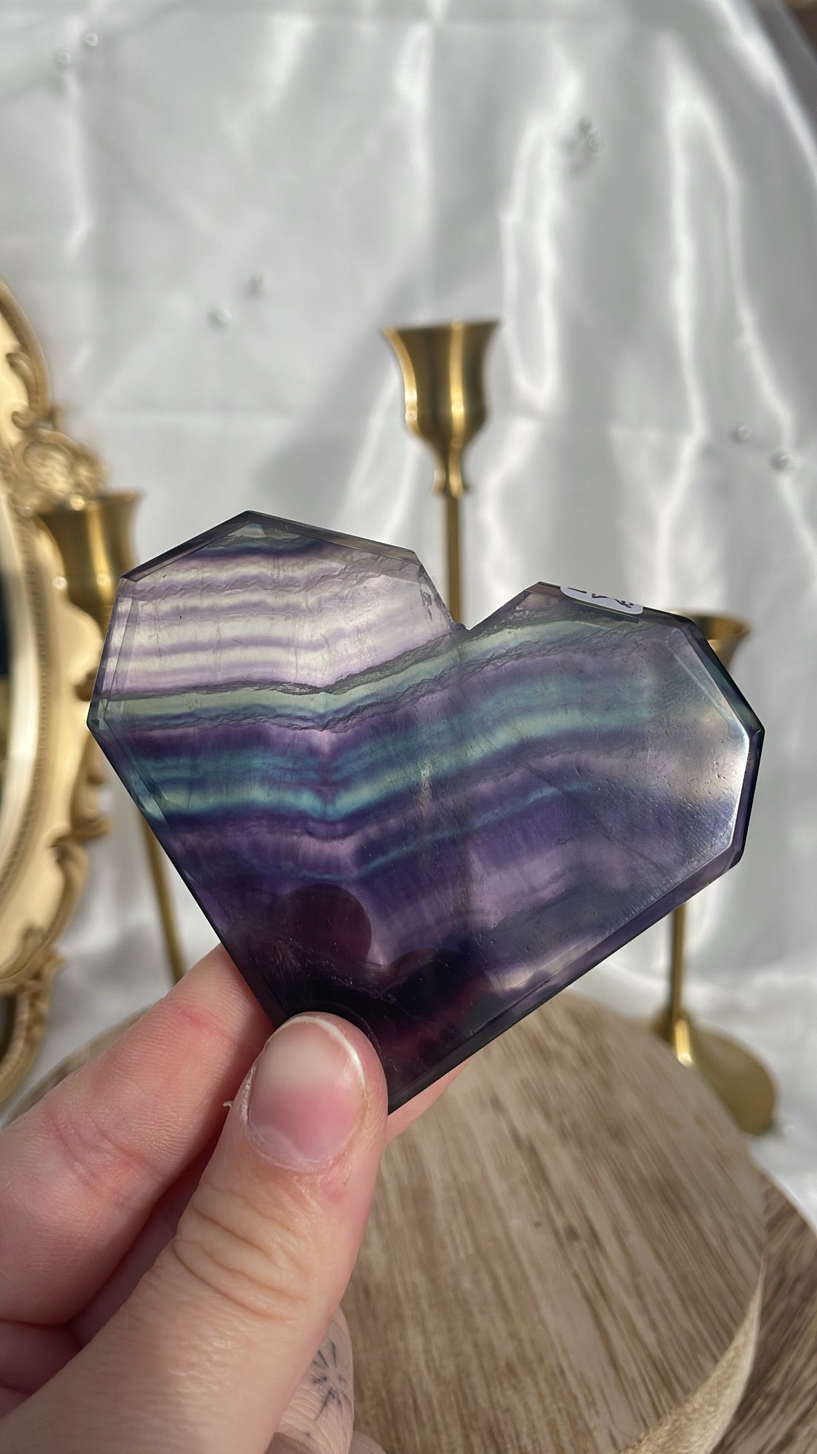 Rainbow Fluorite Heart