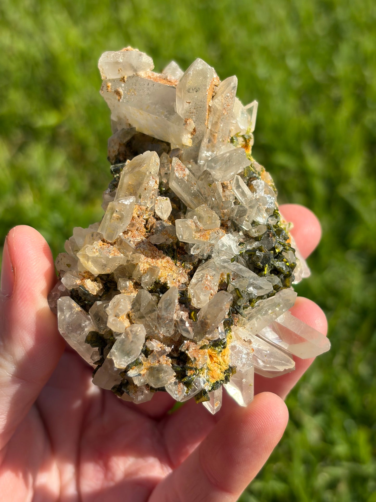 Epidote And Quartz Cluster