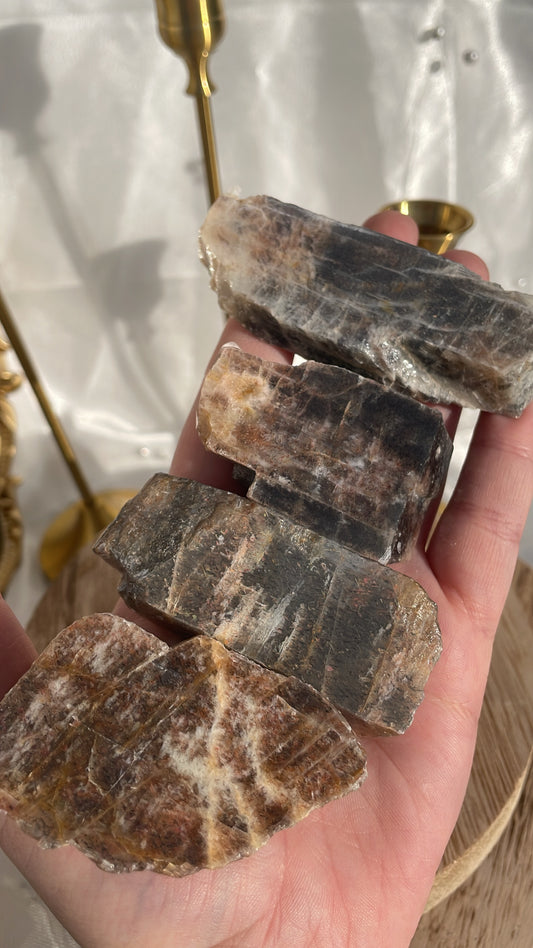 Black Moonstone With Sunstone Slabs