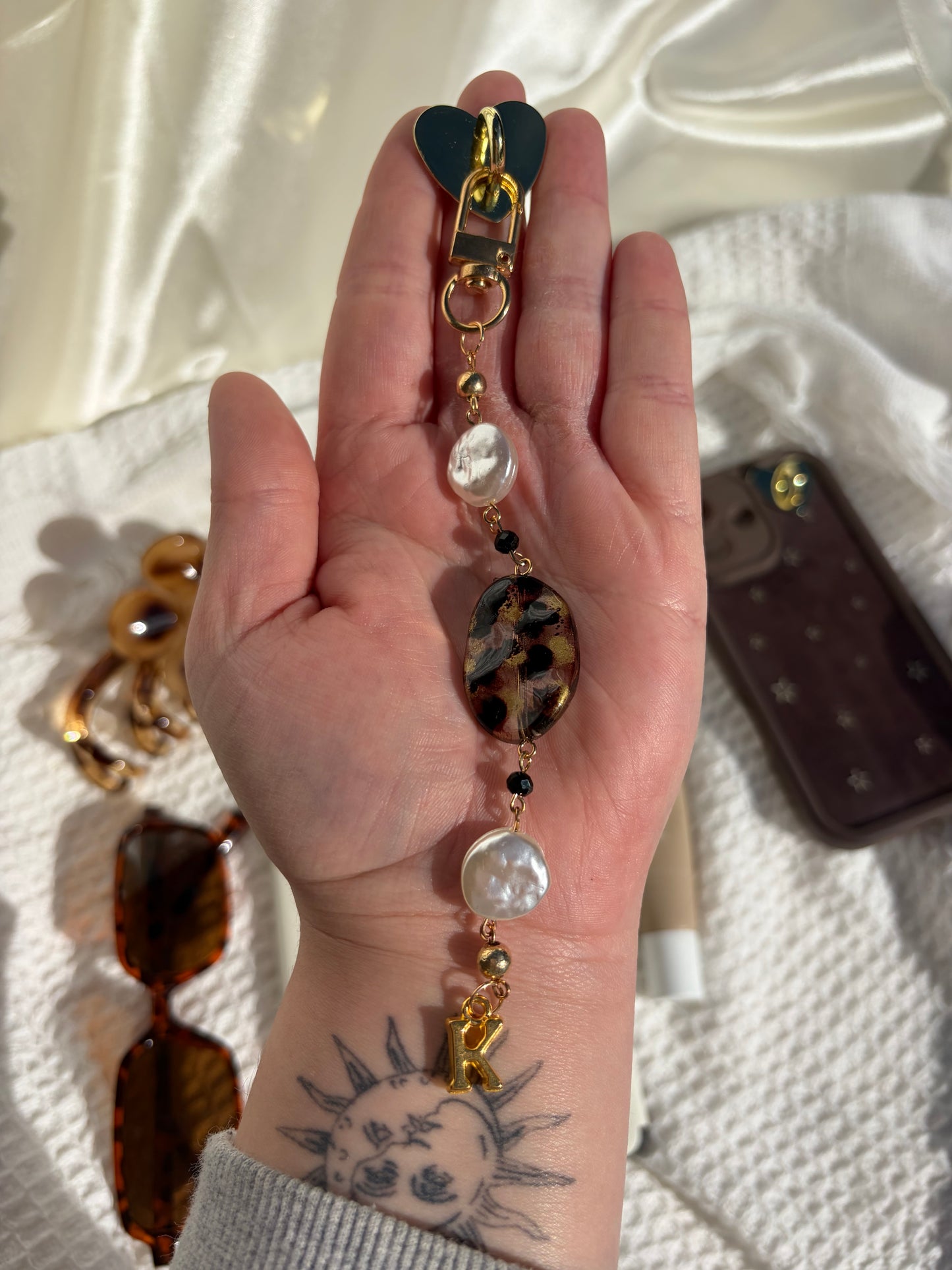 Gold Charm Accessory With Letter Charm (ZARA)