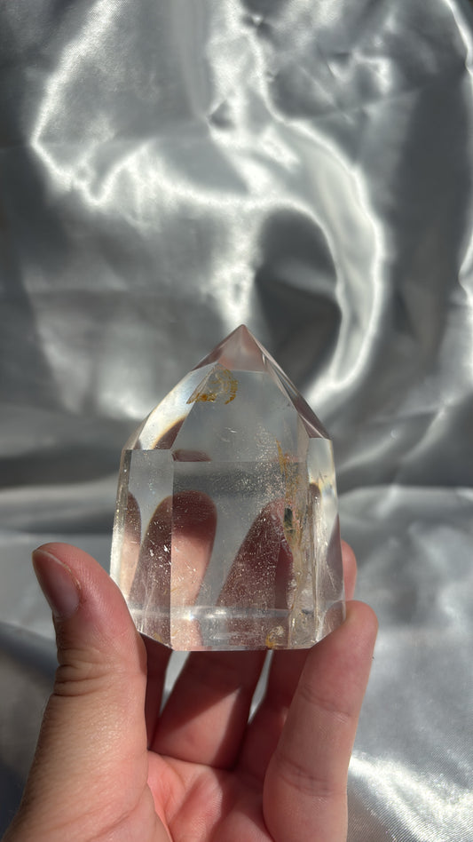 Clear Quartz With Golden Healer Inclusions