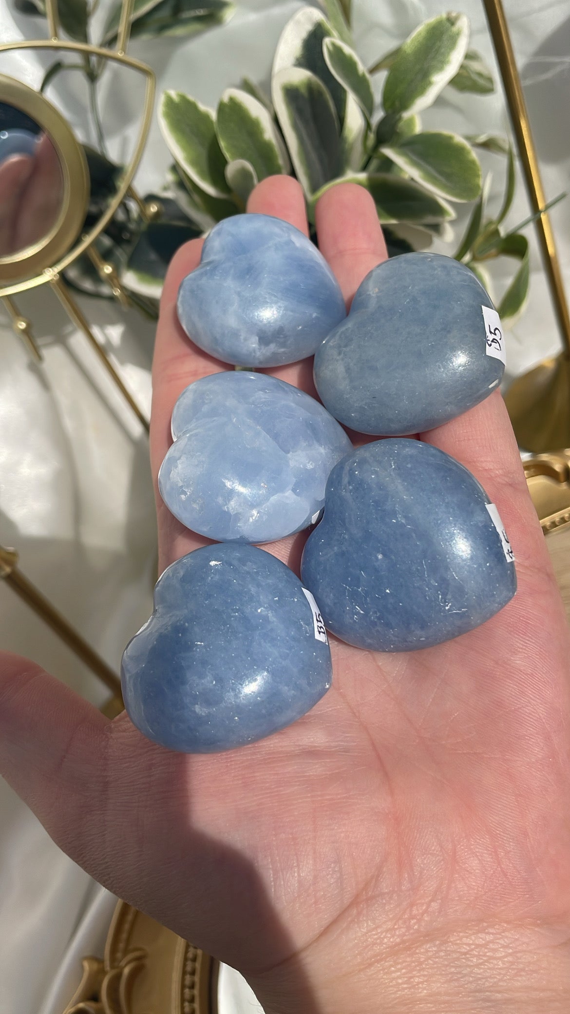 Blue Calcite Mini Hearts