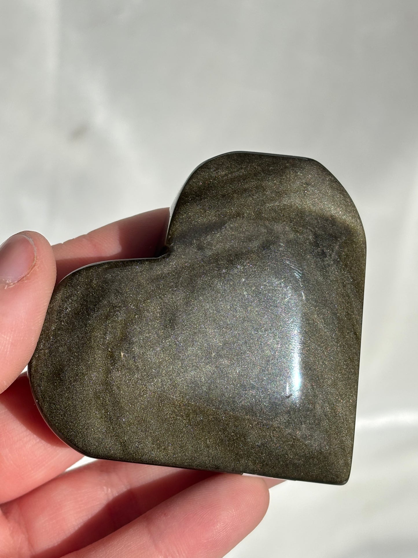 Gold Sheen Obsidian Heart