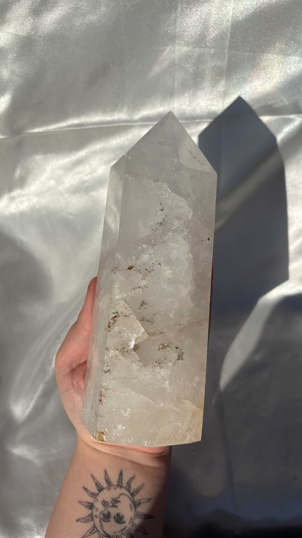 Milk Quartz Tower With Inclusions