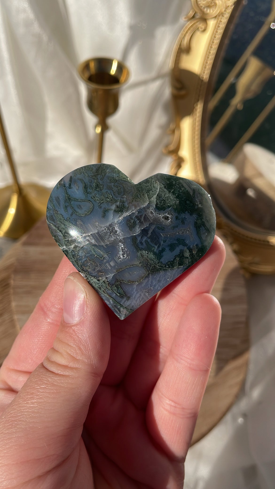 Moss Agate Heart