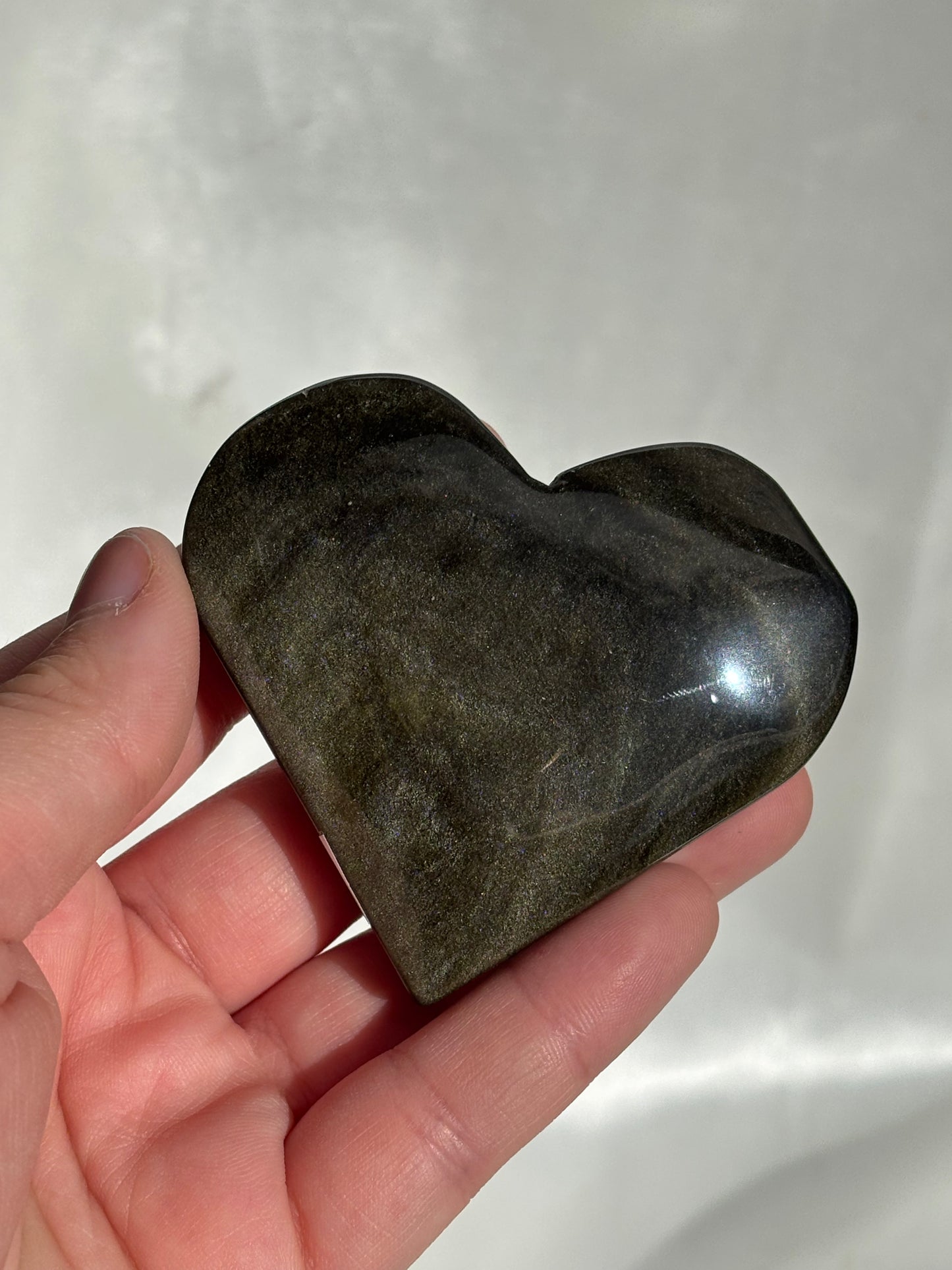 Gold Sheen Obsidian Heart