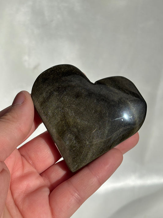 Gold Sheen Obsidian Heart